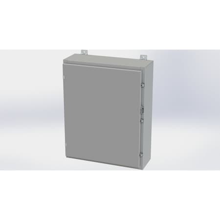 Saginaw Control & Engineering Clamps with Padlock Hasp Electrical Enclosures, 30 in H, 8 in D, 24 in W, NEMA 4, Carbon Steel SCE-30H2408LP